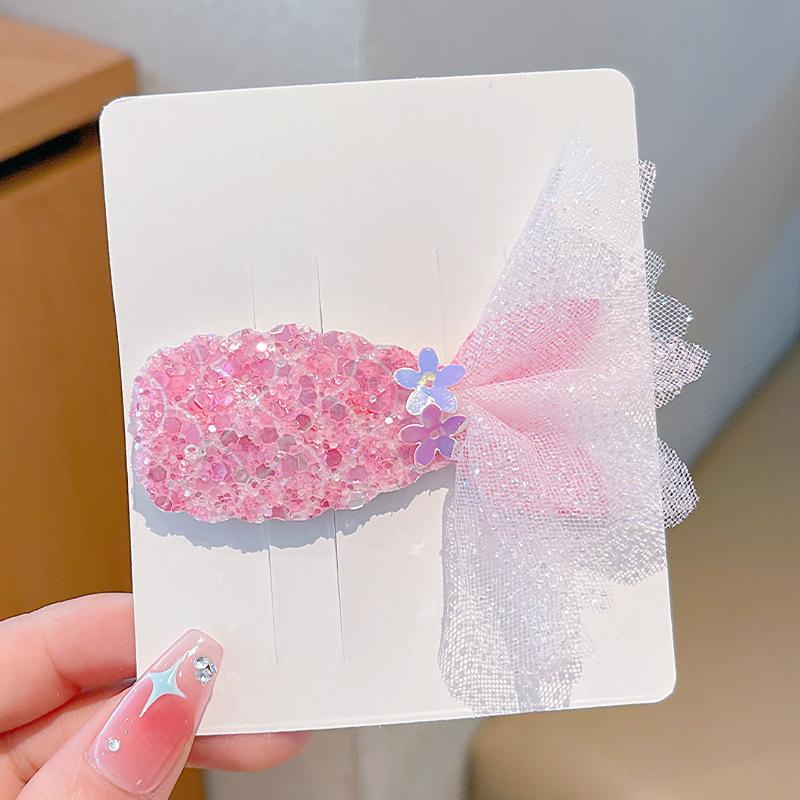 2Pcs Girl Mermaid Princess Hair Card Korean Glitter Fishtail BB Clip Baby Bangs Side Clip Children's Hair Clip Headdress