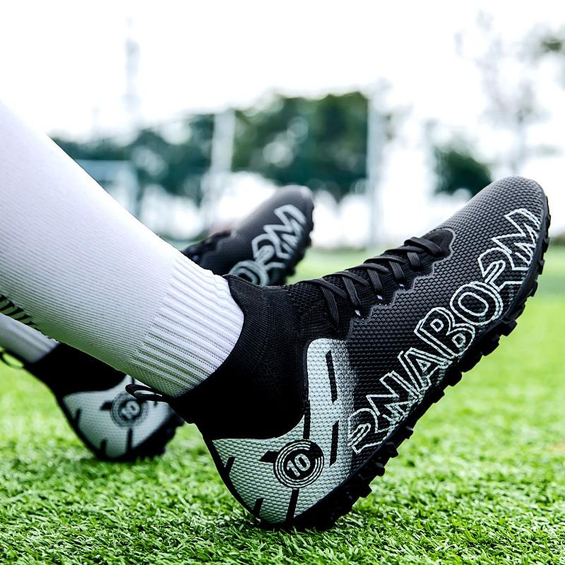 Herren-/Damen-Fußballschuhe Gummi Weiche Sohle Kurze Stollen Kunstrasen Jugendliche Kinder Fußballschuhe