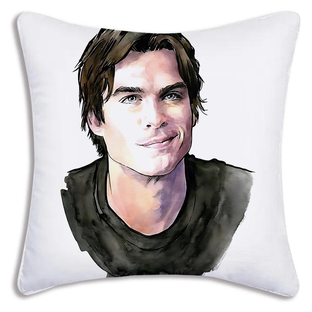 Hot American Tv Series Vampire Diaries Pillow Covers Sofa Decorative Home Double-Sided Printing Short Plush Cute Cushion Cover