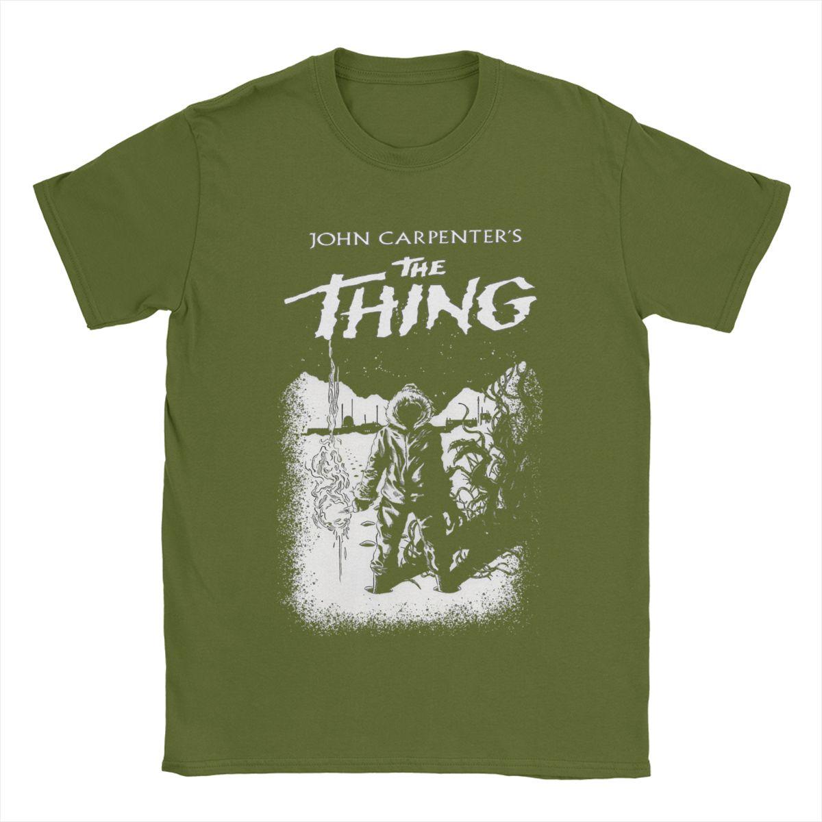 

Men T-Shirts 1982 Horror Movie The Thing Casual Pure Cotton Tees Short Sleeve T Shirt Round Collar Tops Summer 4XL
