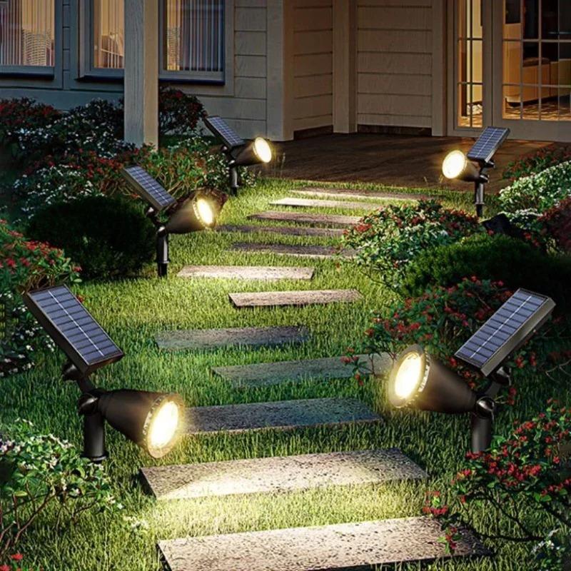 7LED Solar Light Outdoor Lawn Lamp Super Bright Rainproof Ground Lawn Lamp Home Outdoor Landscape Garden Projection Lighting