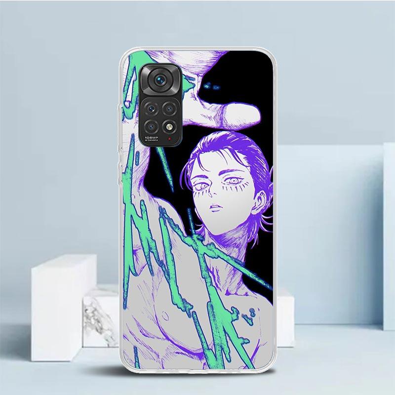 A-Attack on T-Titan Eren Yeager Soft Cover for Xiaomi Redmi Note 15 14 13 12 Pro Plus Phone Case 14S 11S 11T 11E 10S 10 4G Patte