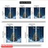 2pcs 2D Flat Printing Christmas Window Curtains Merry Christmas Tree Snow Fabric Without Electricity Birthday Party for Festive