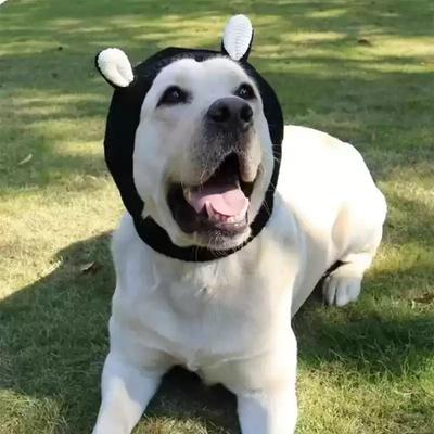 Gestrickte Haustier Ohrenwärmer Mütze Weich Plüschgefüttert Waschbar Geräuschdicht Winter Kopfbedeckung mit 3D Ohren für Hunde und Katzen Haustierzubehör