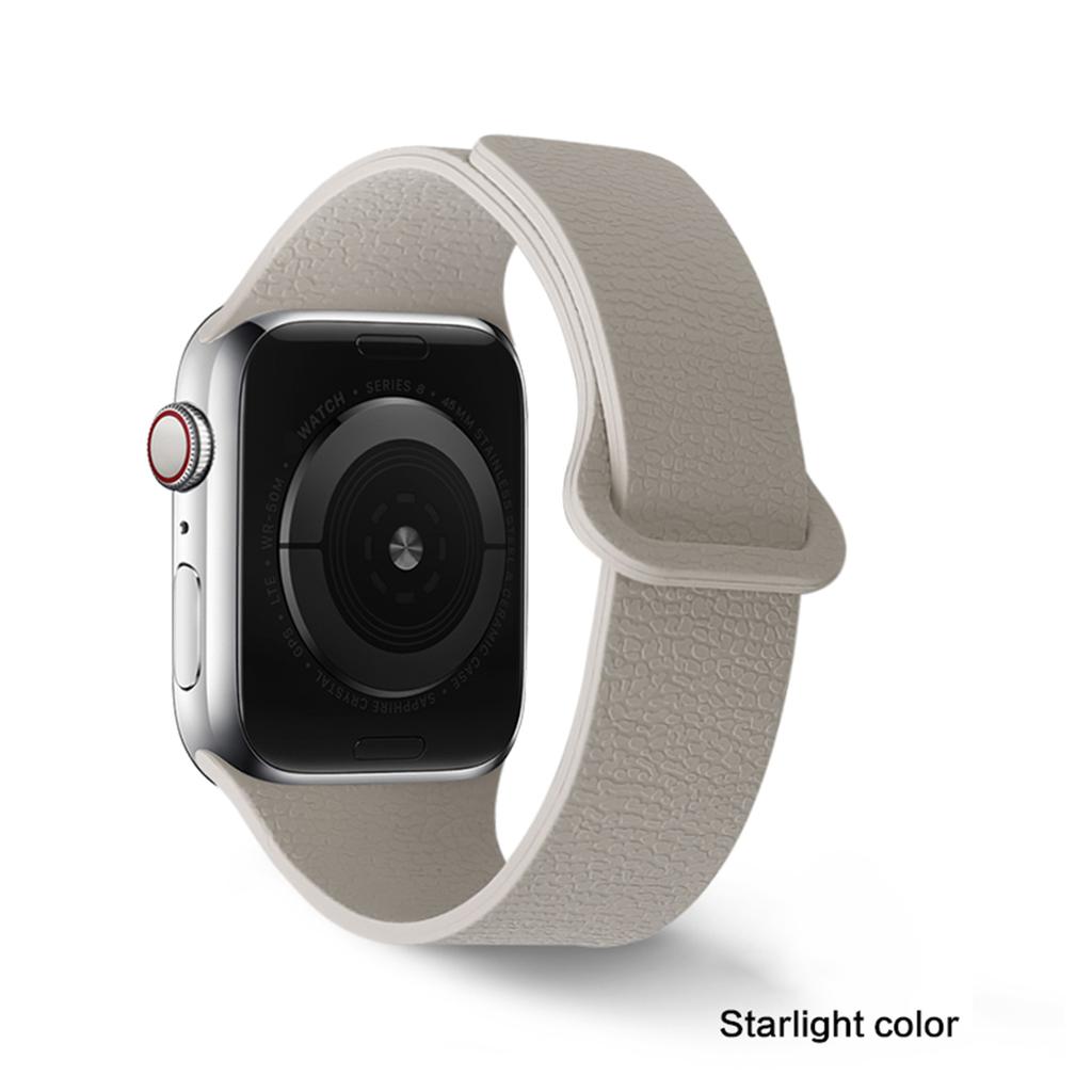 Magnetic Strap for Apple Watch Ultra 49mm 42mm 38mm 44mm 46mm 41mm Lychee Pattern Silicone Band for Iwatch S11 10 9 8 7 6 5 4