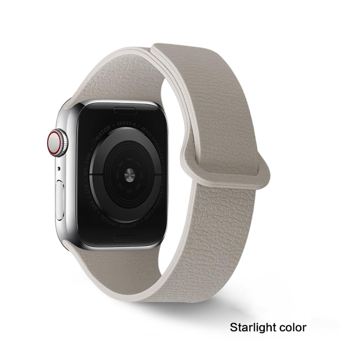 

Магнитный ремешок для Apple watch ultra 49 мм 42 мм 38 мм 44 мм 46 мм 41 мм силиконовый ремешок с узором личи для Iwatch S11 10 9 8 7 6 5 4 for 42 44 45 46 49mm звезда