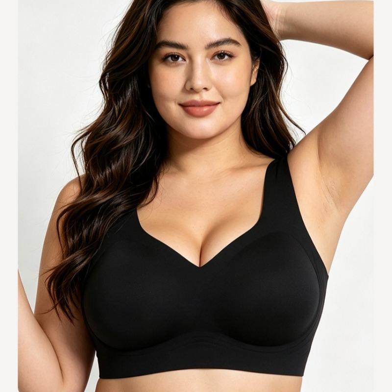 Plus Size Bra Summer Seamless Vest Flattering for Large Busts Push-up Style Thin and Sporty Plus Size Women's Bra