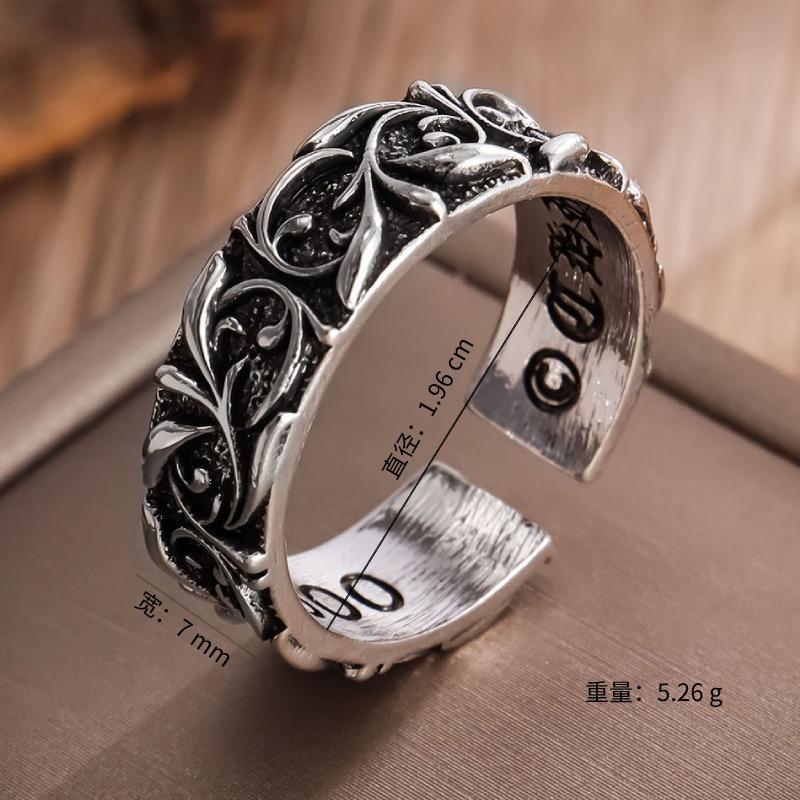 Bague Retro Eternal Ring Silver Color Punk Gothic Vintage Open Ring For Men Women Handmade Designer Jewelry Unisex Gifts Adjustable