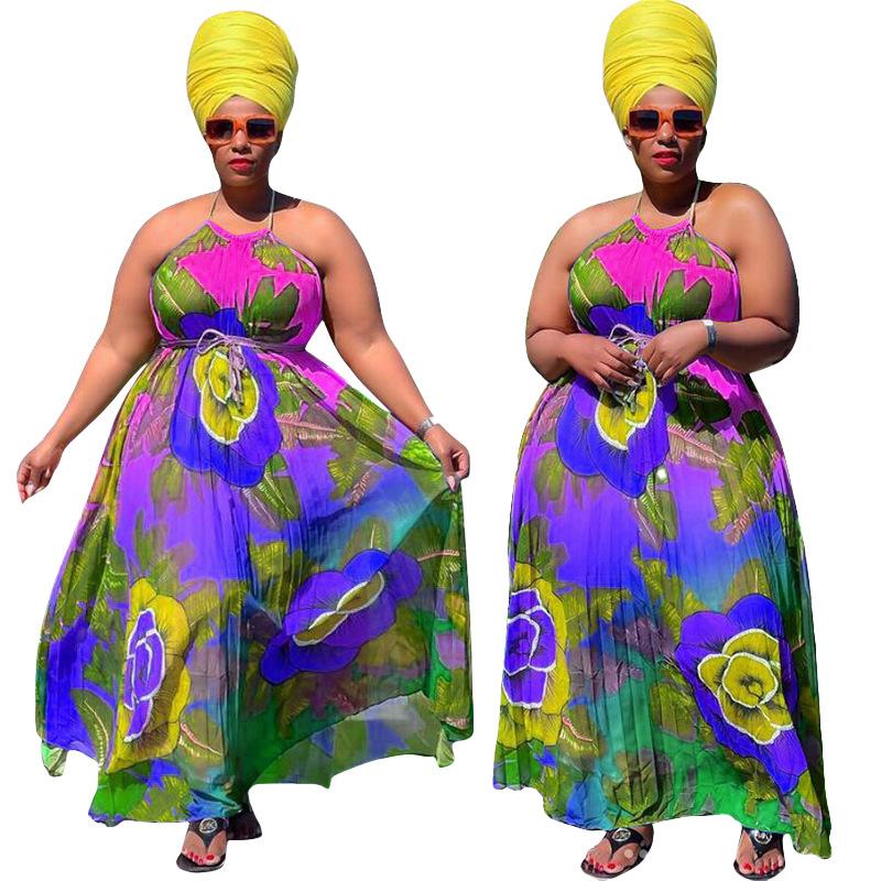 Übergröße Damen Print Mode Swing Kleid