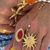 Stainless Steel Starfish Ring Gold Color Stainless Steel Jewelry Ocean Style Ring  Hand Jewelry