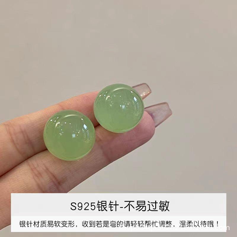 Cute Romantic Multicolour Resin Ball Stud Earrings for Women Charm Fashion Summer Holiday Piercing Jewelry Korea Earrings Gift