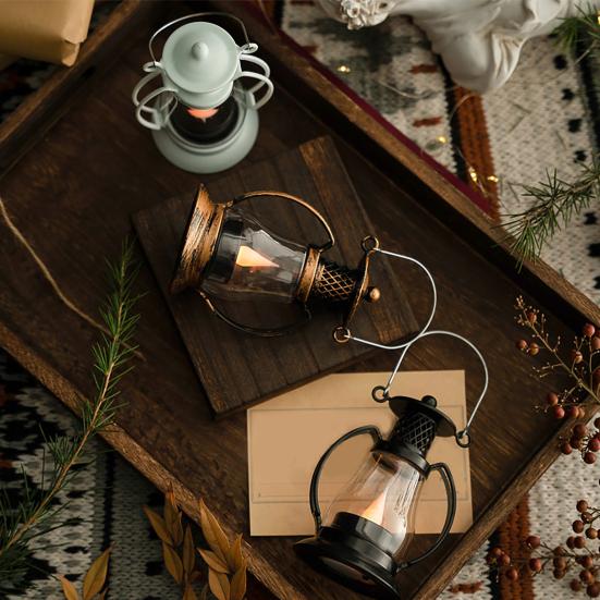 Lampa Nocna Styl Retro Wiszący Uchwyt Design Oszałamiający Efekt Wizualny Energooszczędna Szerokie Zastosowanie Dekoracyjny Plastikowy Mini Lampion z Migotaniem