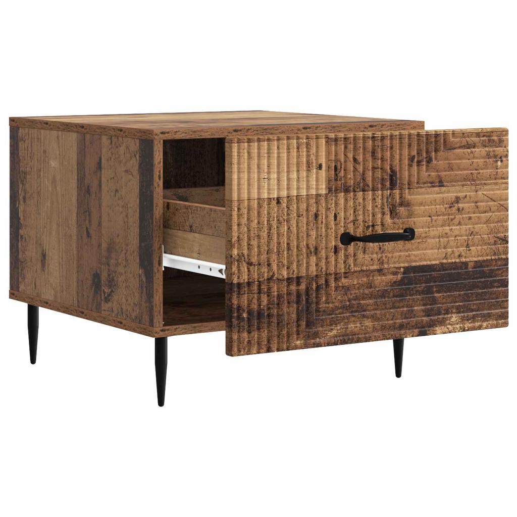 Coffee Table with Drawers Reclaimed Wood Look 49 X 50 X 40 Cm Engineered Wood
