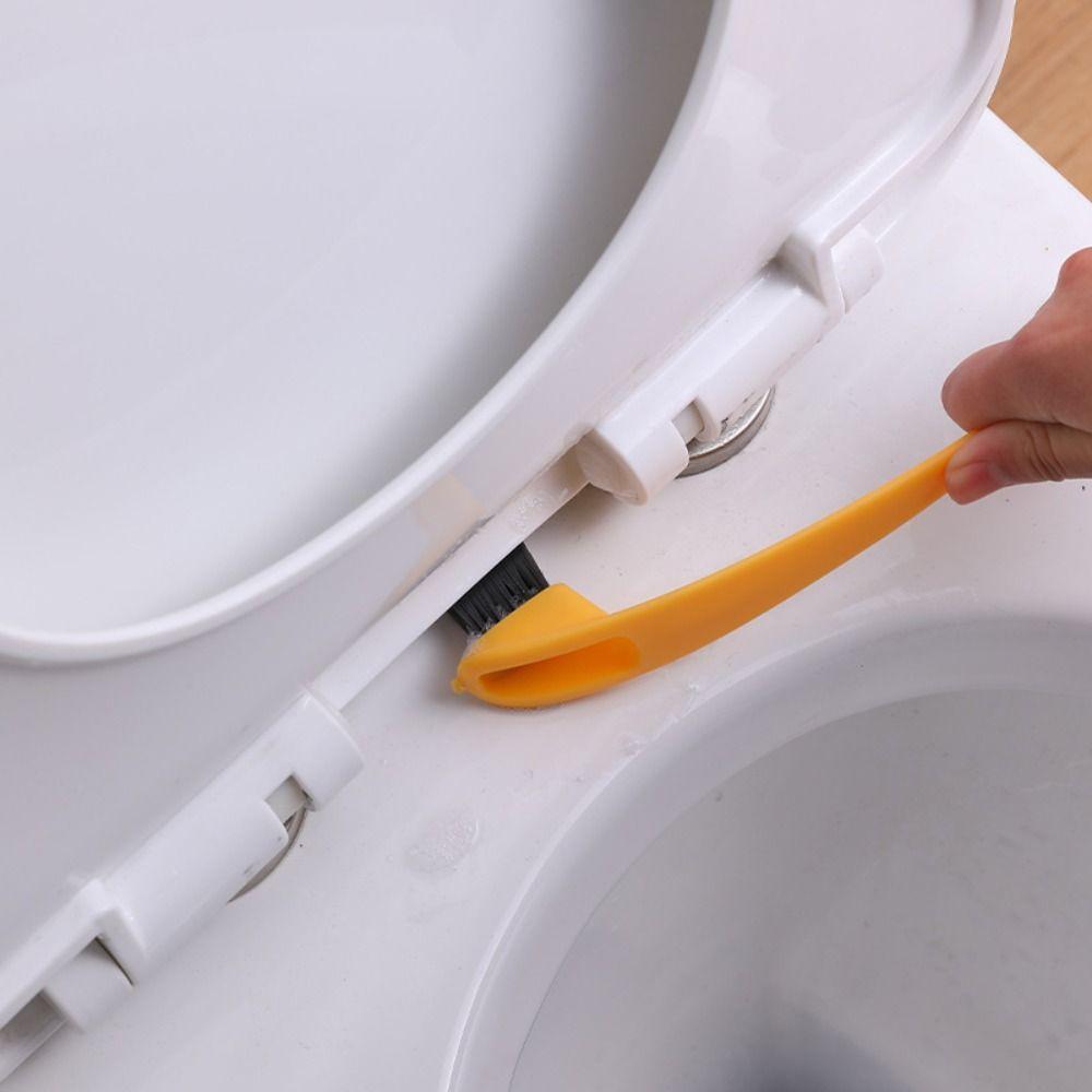 Soft Hair Double Head Toilet Brush Removable Curved Brush Multi-function Cleaning Brush  Household