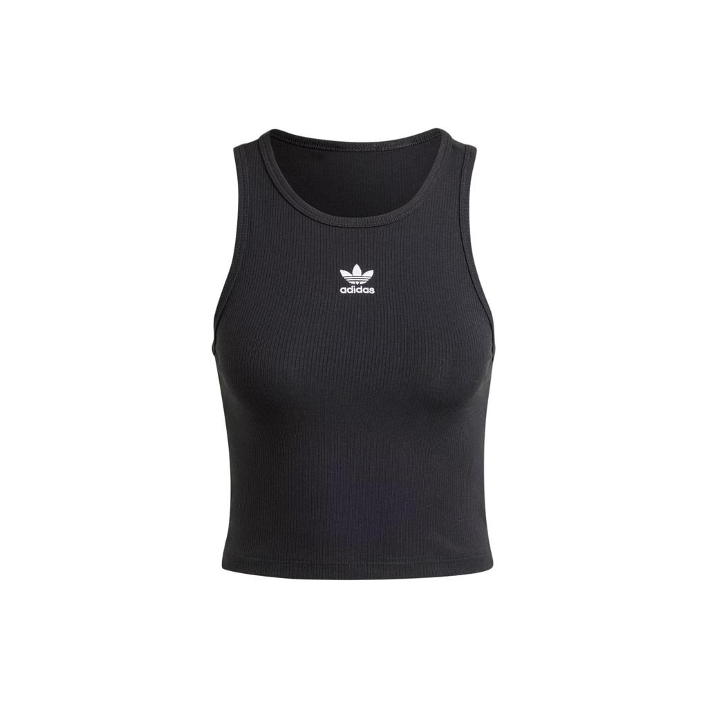 Adidas Letter Logo Round Neck Casual Sleeveless Sports Vest Women Vests Black IW5736