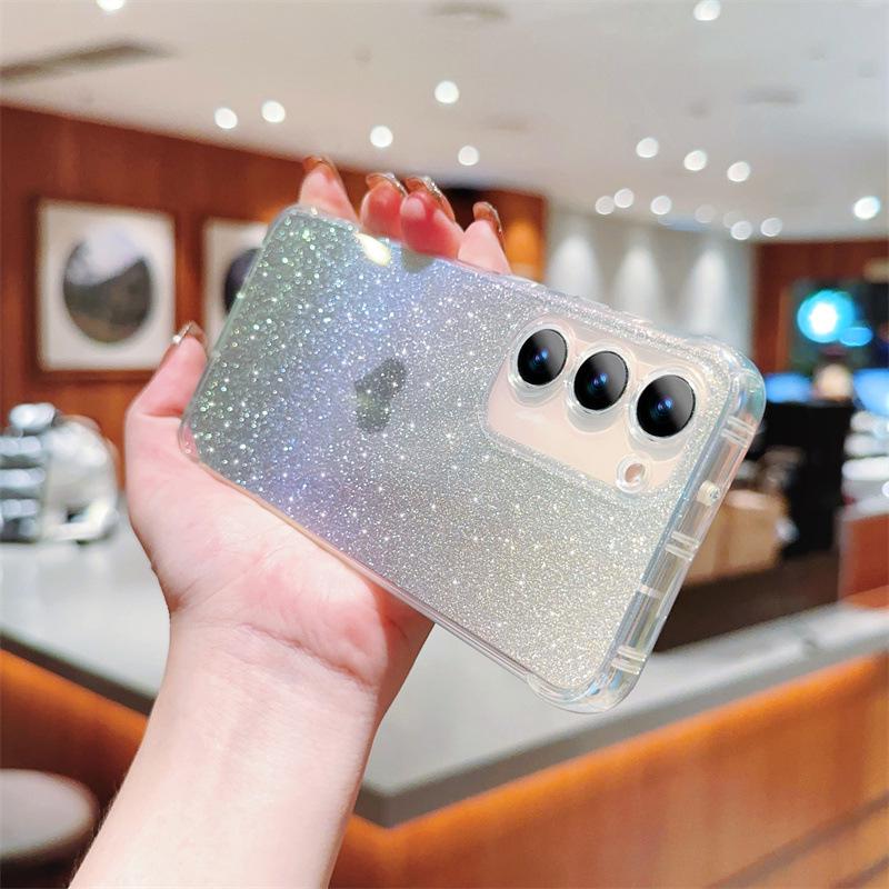 Iridescent Blue Love Heart Glitter Phone Case for Samsung Galaxy S23/S22/A55