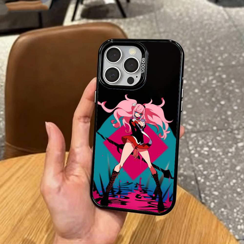 J-Junko E-Enoshima Anime   Phone Case For iPhone17,16,15,14,13,12,11 Plus,Pro Max Colored Silver Plated Inside Cover iPhone13PROMAX