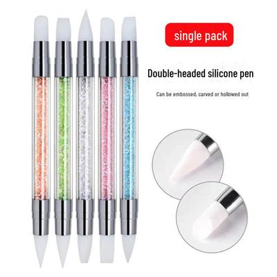 Doppelkopf Silikon Nailart Werkzeug zum Schnitzen, Prägen, für Farbverläufe, zum Verwischen und für Magic Mirror Effekte
