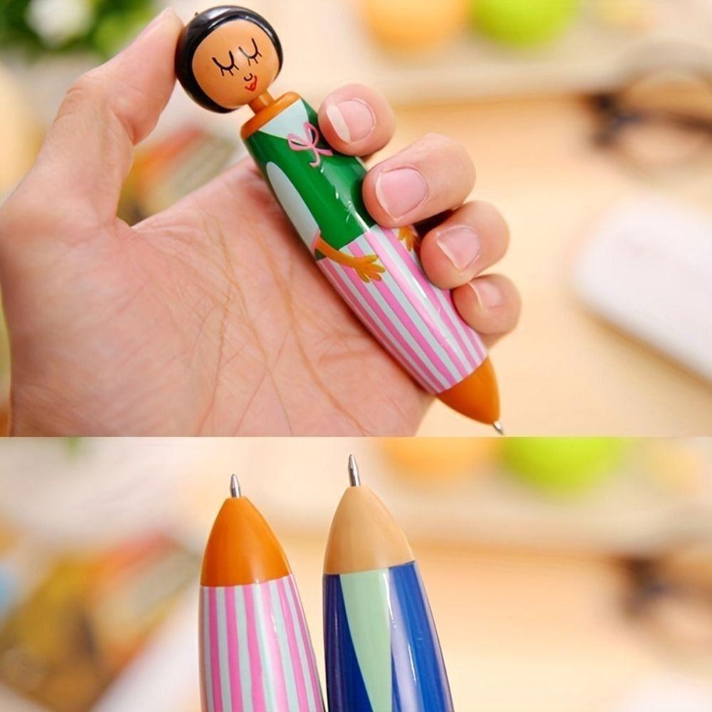 5Pcs/bag Stationery Ballpoint Pen Cartoon Doll Pen New Neutral Pen