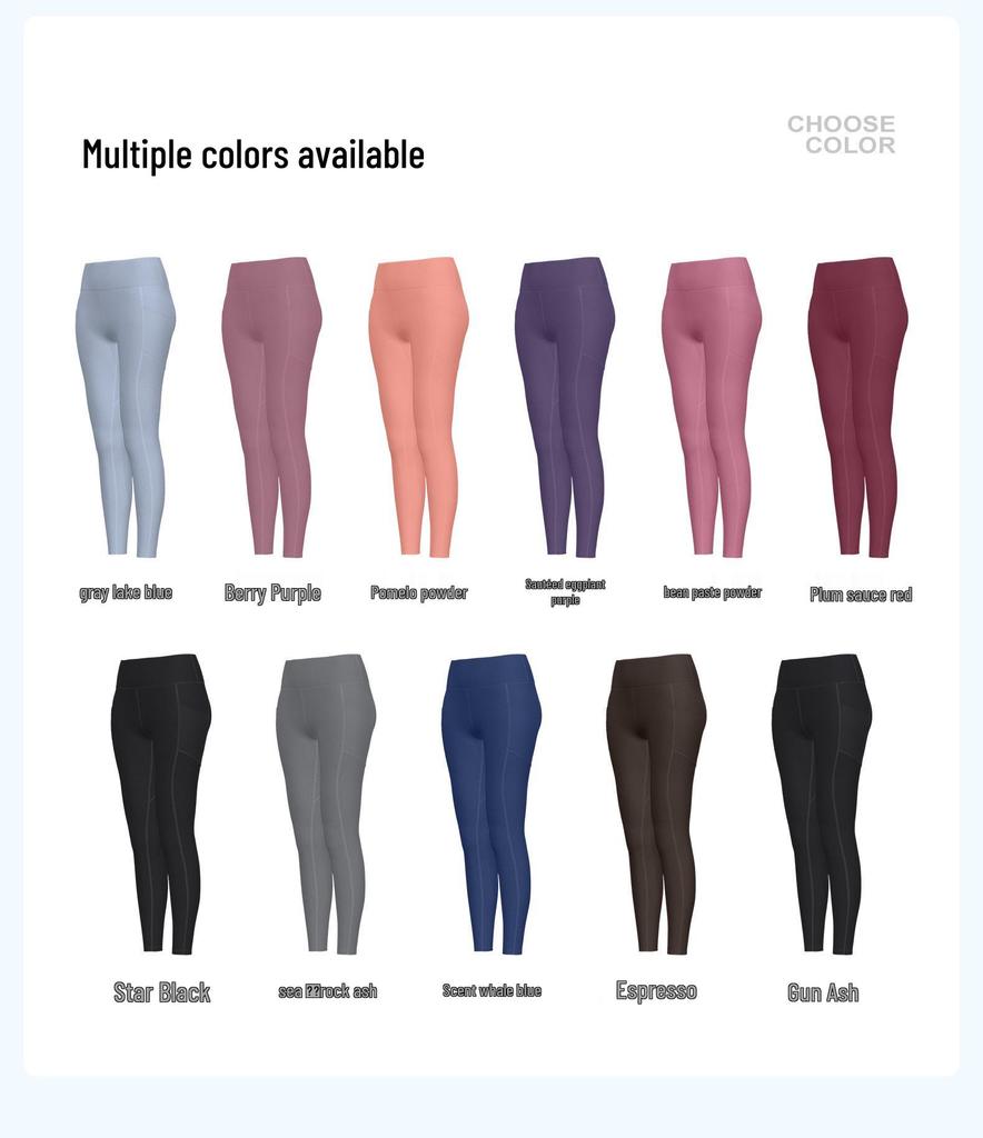 Tummy Control High-Waisted Yoga Pants with Mesh Pockets - Butt-Lifting and Leg-Lengthening Women's Fitness Running Pants.