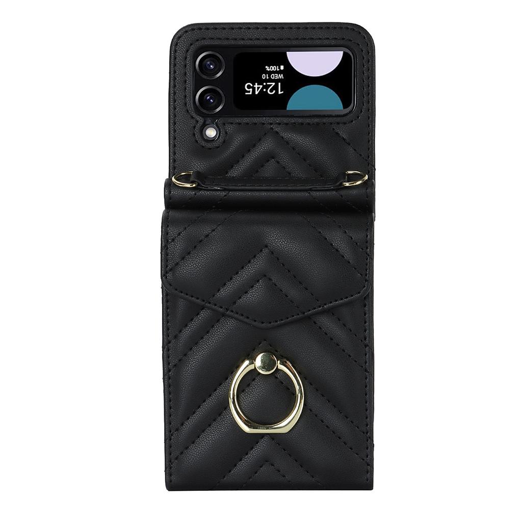 Geeignet für Das Neue Samsung ZFlip6 Crossbody Organ Handyhülle Faltbares ZFlip7 Kleine Duftring Handy Lederhülle