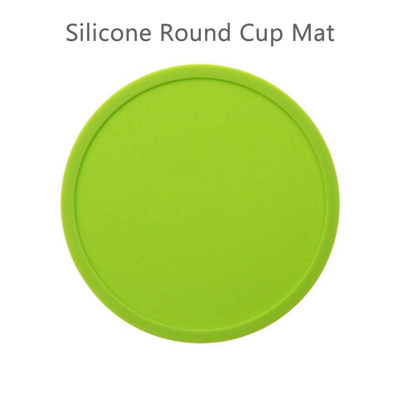 Food Grade Silicone Circular Coaster Waterproof Anti-Slip Hot Beverage Mat for Tea Coffee Glass Use - Home Dining Table Access