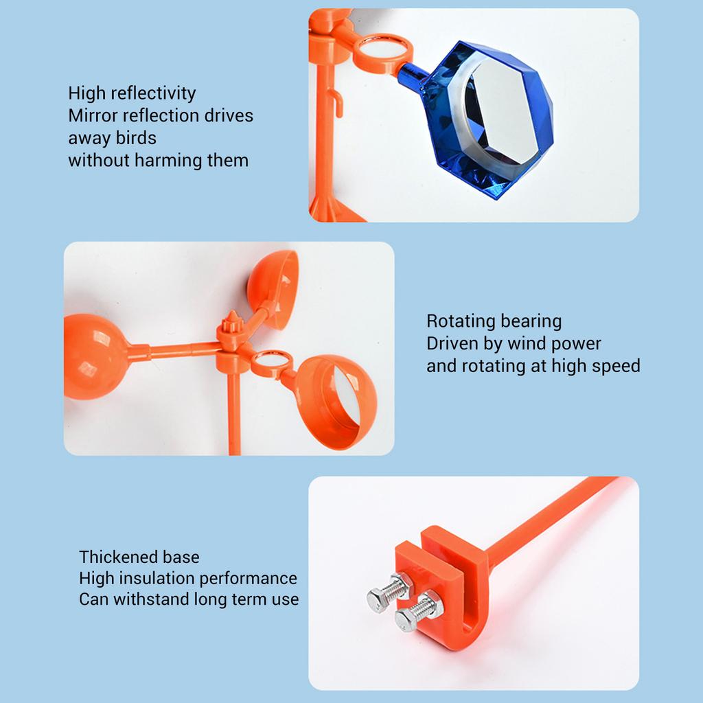 Solar Voice Bird Deterrent Birds Reflect Deterrent Solar Powered Visual Voice Bird Scare Reflective Device for Outdoor Garden