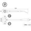 TOP Industrial (TOP) ALC Ratchet Wrench, 17x19mm, with Flat Bar, RM-17x19BL, Tsubame-Sanjo, Made In Japan