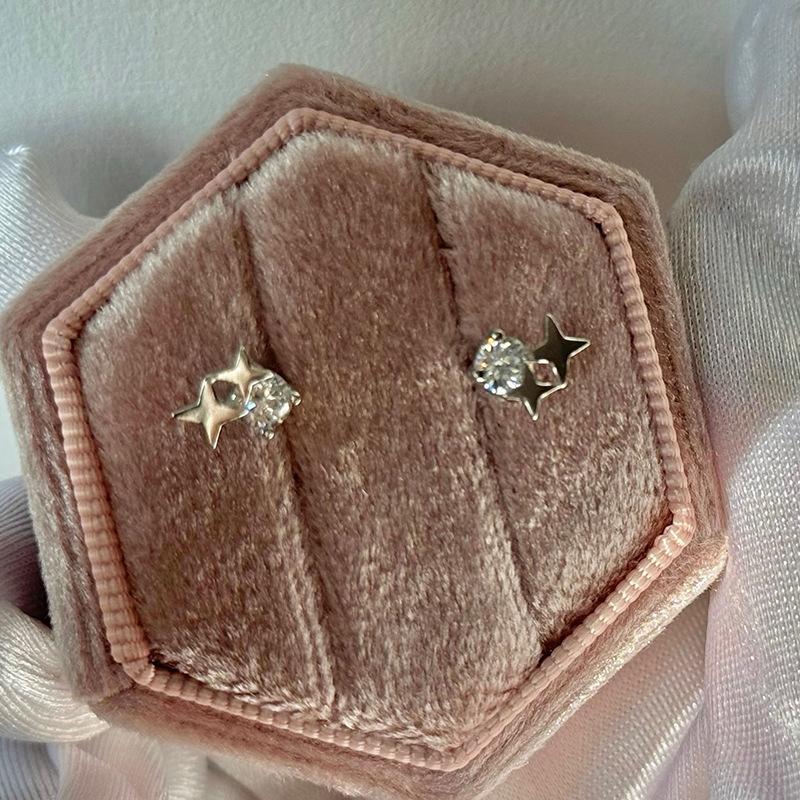 

Mini Small Exquisite Zircon Love Meteor Stud Earrings Female Simple Personality Elegant Versatile Earrings