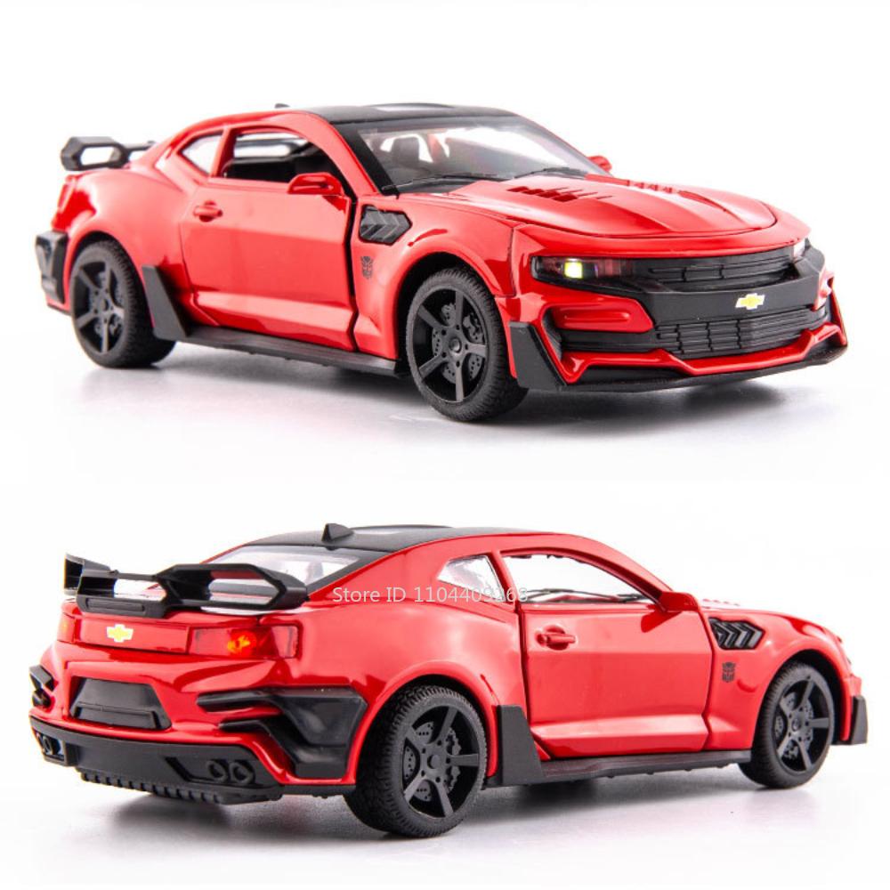 1:32 Scale Camaro Alloy Diecast Model Sports Car Toy Sound Light Doors Opened Police Vehicles Toys for Child Birthday Gifts