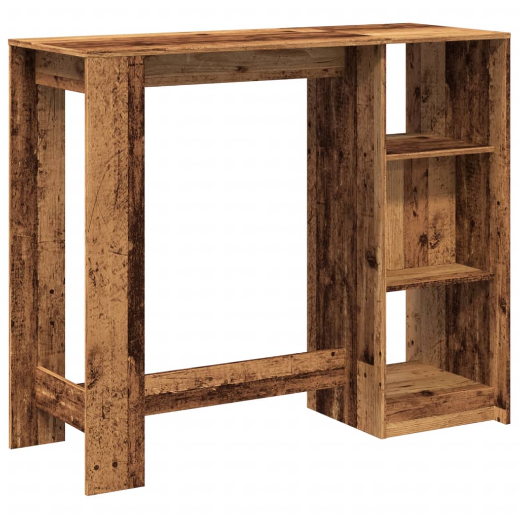 Bar Table with Shelf Rustic Wood Look 124 X 46 X 103.5 Cm Engineered Wood