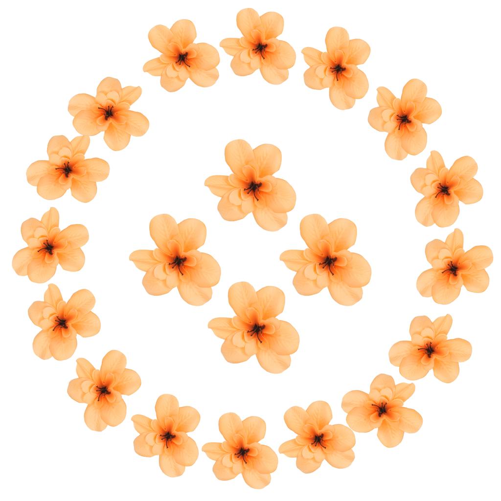 20Pcs Artificial Cattleya Flower Head Fake Cattleya Heads Bulk Artificial Flowers for DIY Wedding Bouquets Party Home Decoration