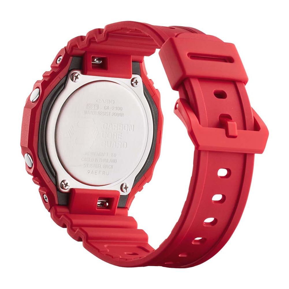 Casio Red Sports Quartz Ships Internationally GA-2100-4A G-SHOCK Men's Analog-Digital Watch,