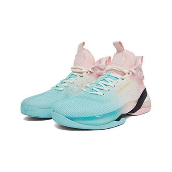 Anta Kinder KT7 Stickstofftechnologie Professionelle Rutschfeste Verschleißfeste Stützende High-Top Basketballschuhe Kinder Basketballschuhe Blau Rosa 312221130-3