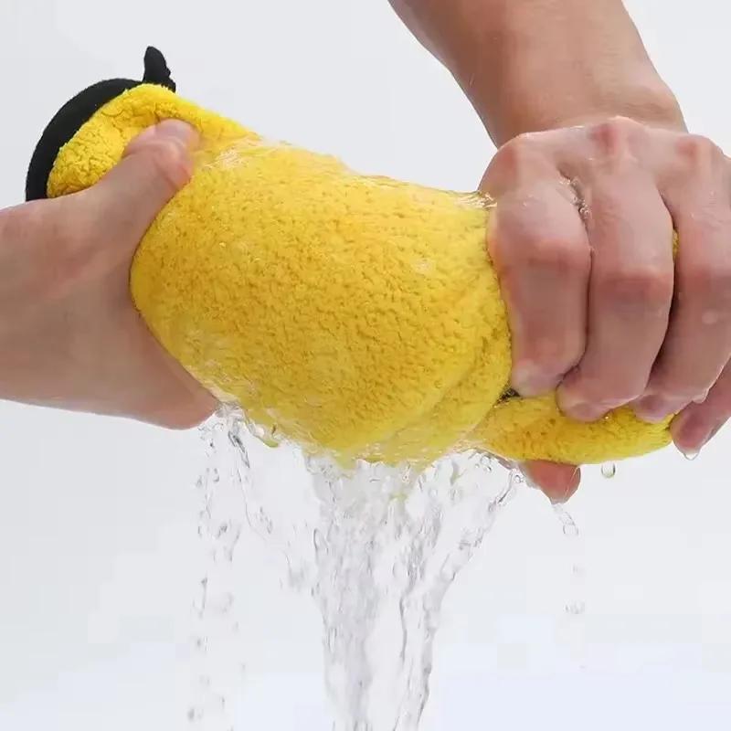 1/10PCS Super Absorbent Cleaning Towel Yellow Double Layer Microfiber Car Detailing Washing Rags Water Absorbtion Drying Cloth