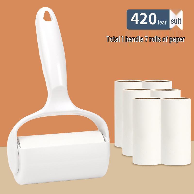 Abreißbarer Klebe-Fusselroller für Kleidung - Haar- & Staubentfernung mit Ersatzpapierrollen