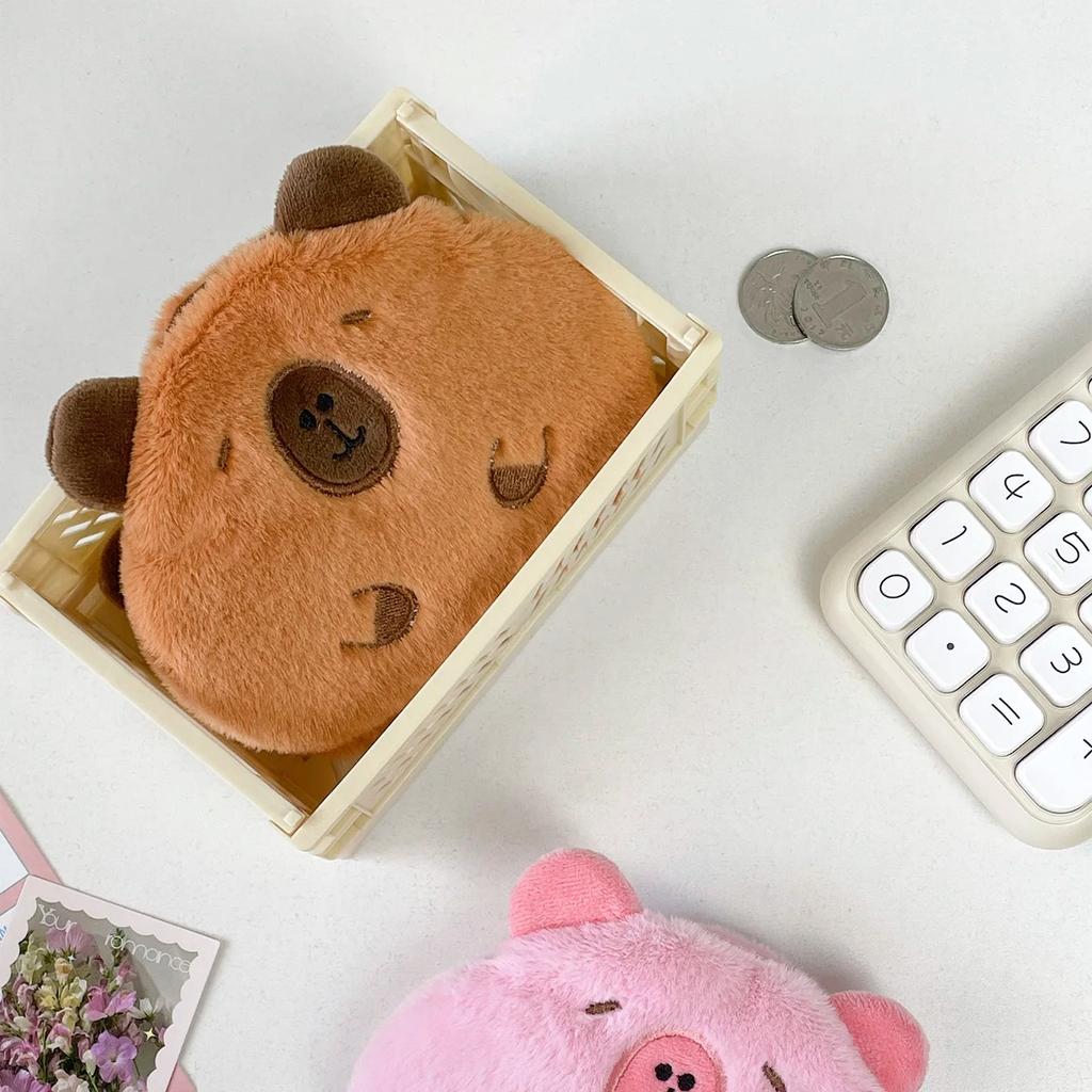 Geantă drăguță cu monede Capybara Poșetă de pluș pentru monede Geantă mică de depozitare Portofel pentru copii cu desene animate Geantă personalizată cu monede Cadouri pentru cupluri