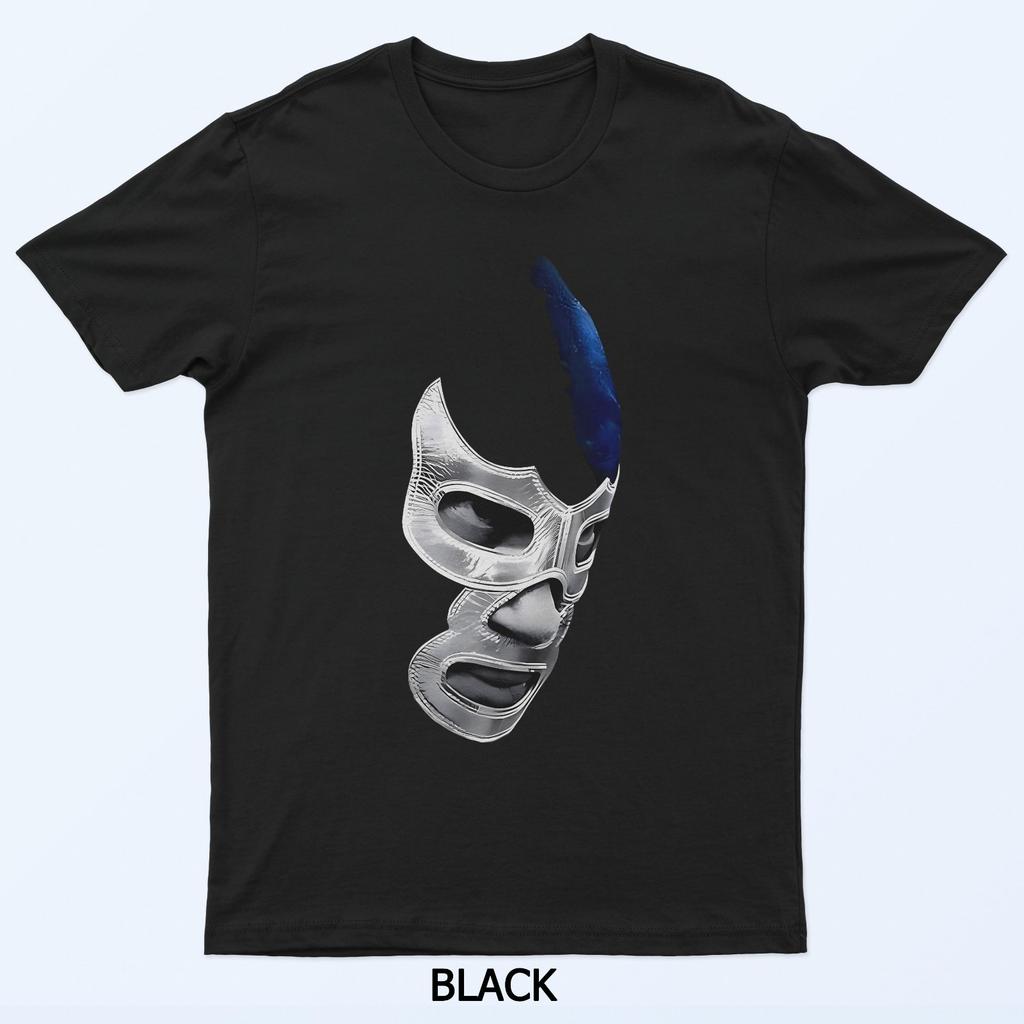 Lucha Libre Mexican Wrestling Legend Mask Design Black T-Shirt