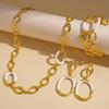 Vintage oil drip chain, circle sweater chain, medieval simple necklace