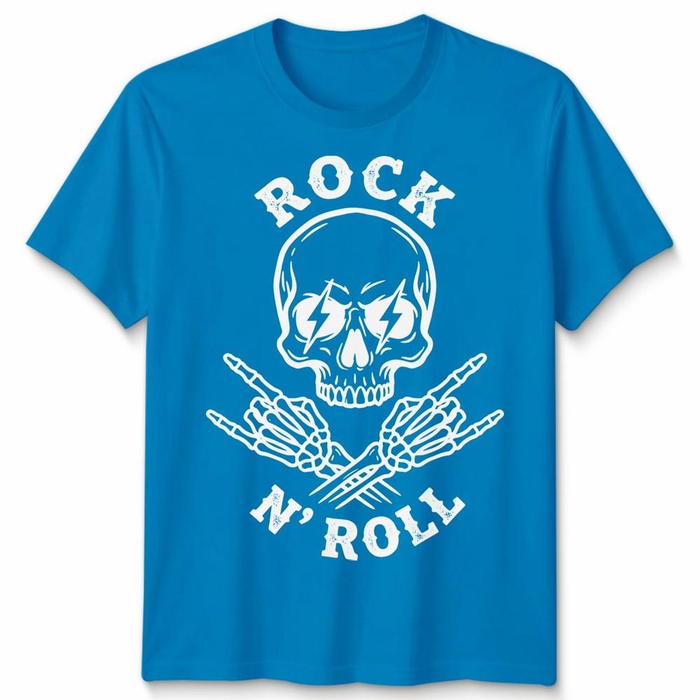 Rock N Roll Unisex T Shirt Skull Alternative Monochrome Graphic Tee