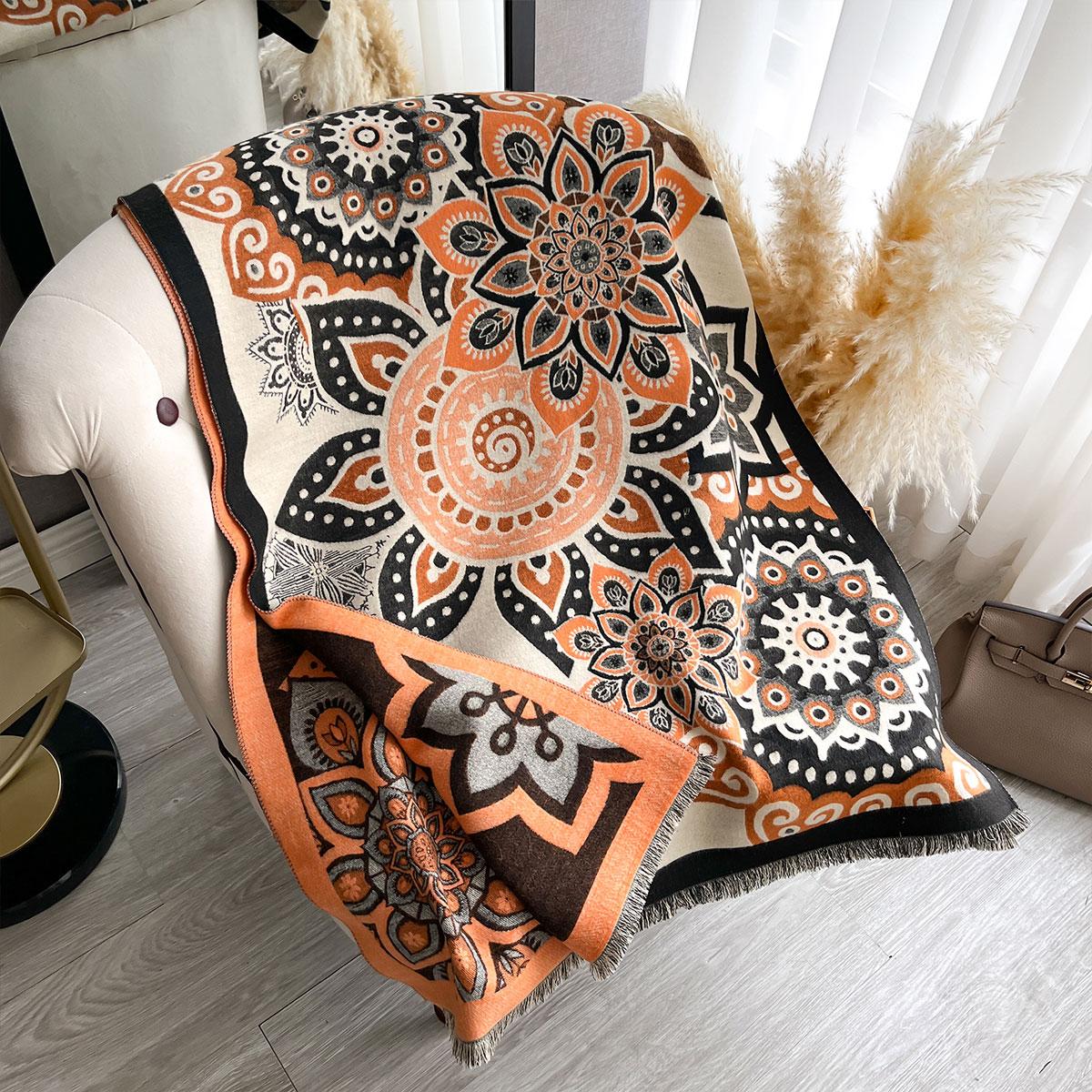 

New Women Double Sided Paisley Printimitation Cashmere Soft Warm Pashmina Shawl Autumn Winter Coldproof Windproof Blanket Scarf