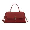 Korean Version of Women's Bags Are Fashionable and Simple, Daily Textured Solid Color Portable Small Square Bag, Foreign Style Versatile Single Should