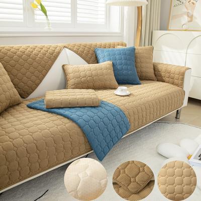 European Sofa Towel Cover Solid Color Super Soft Thicken Quilted Sofa Cover Non -Slip Couch Slipcovers For Living Room Home Decor