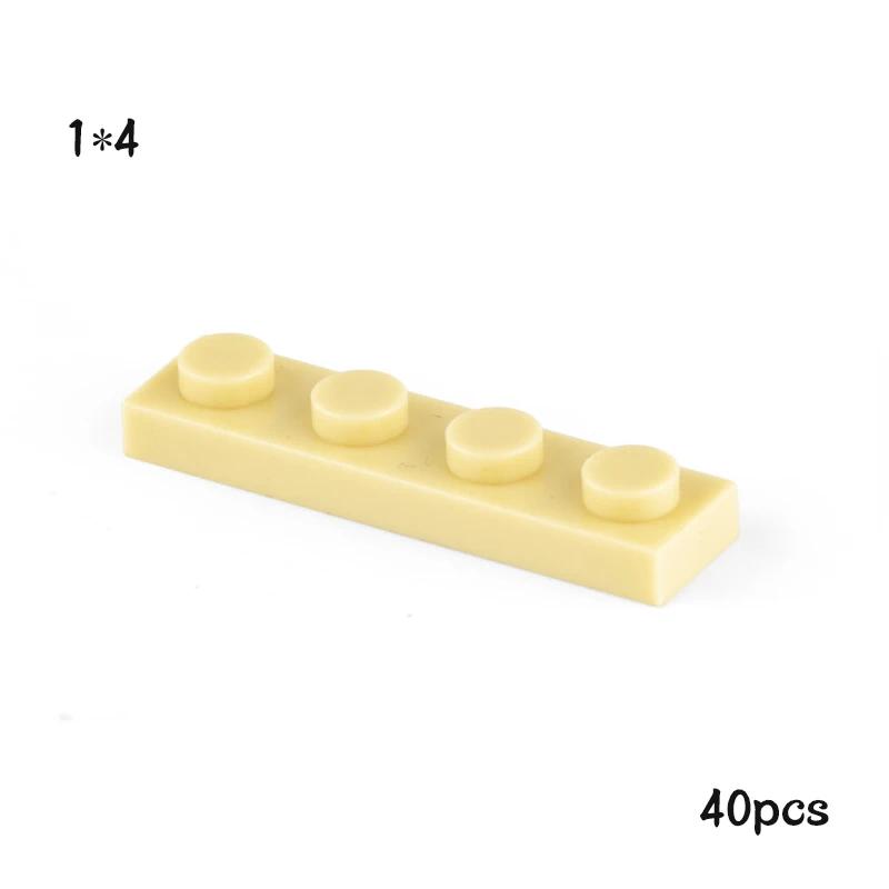 40Pcs MOC Compatible Assembles Particles Plate 3710 1x4 for Building Blocks Parts DIY Enlighten Bricks Educational Tech Toys