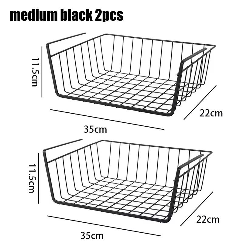 Multi Functional Iron Bottom Hanging Basket Perforated Kitchen Bathroom Storage Basket Storage Rack