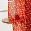 1PC NAPEARL Christmas Style Semi Blackout Curtains Cartoon Patterned Red Printed Curtains for Living Room Bedroom Balcony Window Home Decor