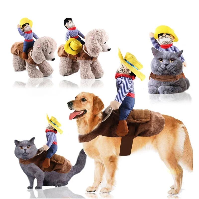 DualPet Dog Clothes Cosplay Halloween Party Funny Cowboy Dressing Up French Bulldog Chihuahua Costumes Dog Accessories