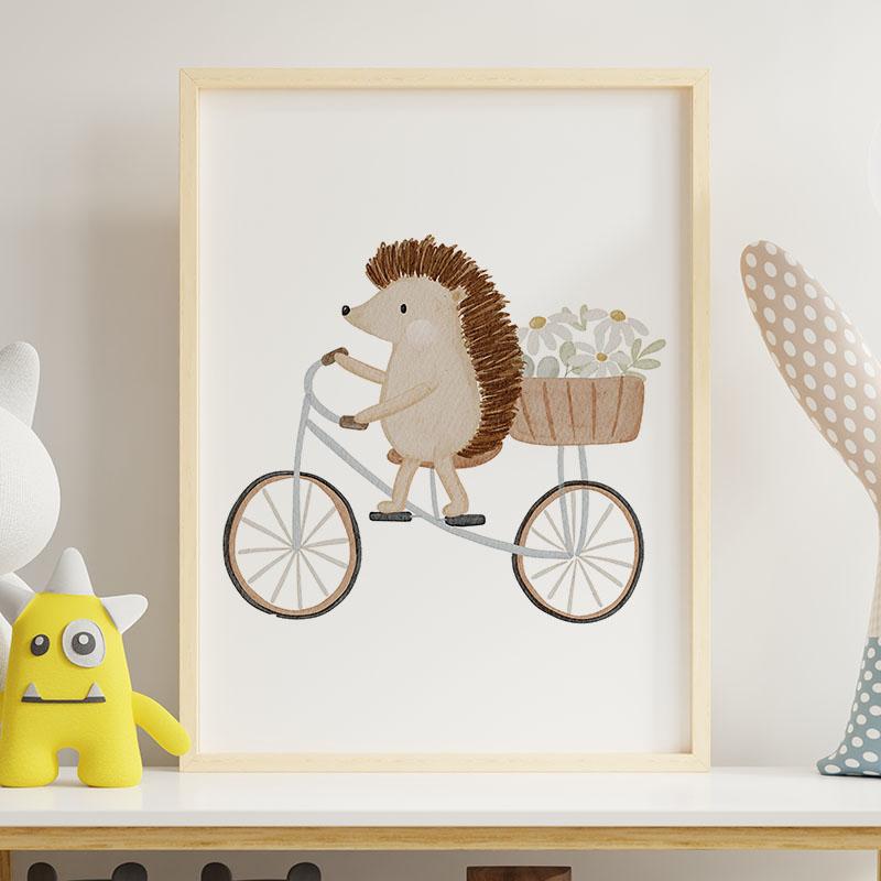 Boho Cartoon Bear Hedgehog Car Ship Balloon Posters Art Prints Canvas Painting Wall Pictures For Baby Kids Room Home Decoration