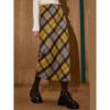 Coolhut American Retro High-Waisted Slimming A-Line Woolen Plaid Warm Casual New Winter Skirt
