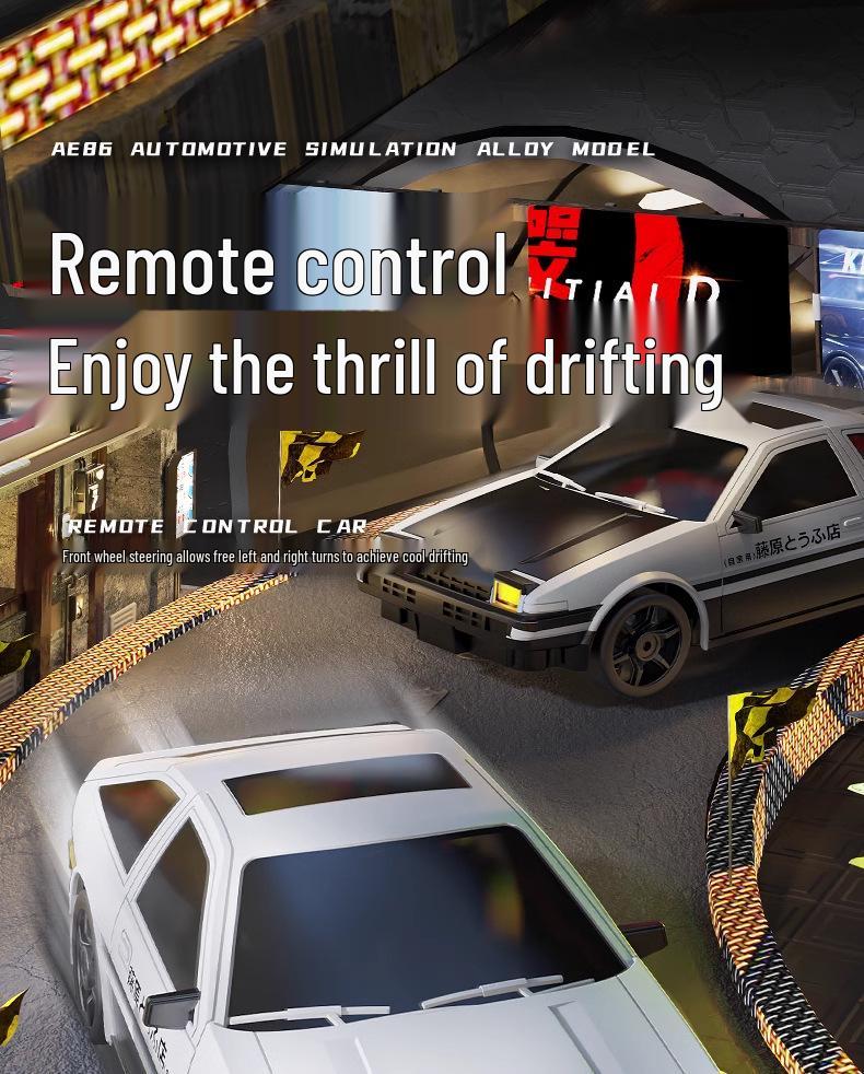 High-Speed AE86 Drift RC Car with Flip-up Lights - 4WD Racing Toy for Kids